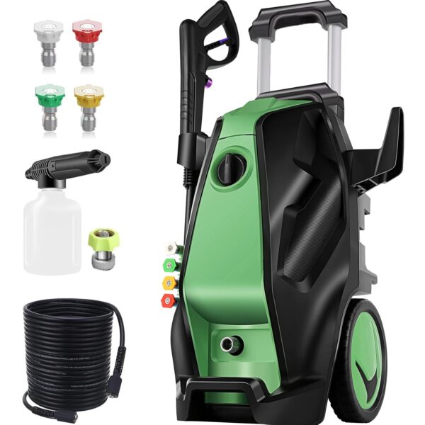 Lavadora a Presión Eléctrica Imdot HY0002 5000 PSI 4.0 GPM Manguera 33 Pies Cañón de Espuma 16.9 fl oz Verde Profundo