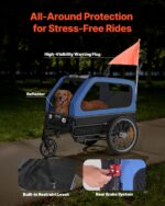 Remolque de Bicicleta para Perros VEVOR PTS22-C 2 en 1 Cochecito Capacidad 88 Libras Negro y Azul