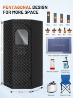 Sauna de Vapor Portátil RELEXNOW FUL-8613 para el Hogar Cuerpo Completo 9 Niveles de Calor Ajustables Vaporizador de 3L