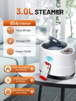 Sauna de Vapor Portátil RELEXNOW FUL-8613 para el Hogar Cuerpo Completo 9 Niveles de Calor Ajustables Vaporizador de 3L