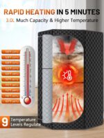 Sauna de Vapor Portátil RELEXNOW FUL-8613 para el Hogar Cuerpo Completo 9 Niveles de Calor Ajustables Vaporizador de 3L