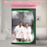 Tienda de Sauna de Vapor RRGFB Sauna Cabin Doble Rectangular Negro con Puerta Transparente 31 x 31 x 70 Pulgadas