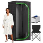 Sauna Portátil RRGFB Sauna Cabin Tienda de Vapor para el Hogar con Puerta Transparente Plegable Rectangular Individual N