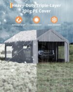 Toldo Cochera ActiveTrail SMH1gLic-c39-N_fP1VFugWEQjcz 10 x 20 pies Gris Impermeable Techo de Polietileno 180 G Marco de