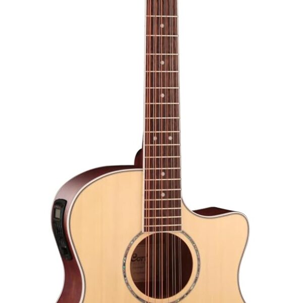 Cort GAMEDX12OP Grand Regal - Guitarra eléctrica acústica (12 cuerdas), poro abierto