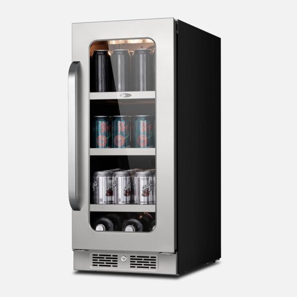 Whynter BSR-080SB Refrigerador de acero inoxidable integrado de 15 pulgadas con puerta reversible, control digital, cerr