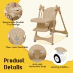 Silla Alta Convertible FAHKNS 25663-25-6 6 en 1 con Balancín Marrón