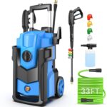 Limpiador a Presión Toyqqeow JX13 5000 PSI 4.0 GPM Azul con Manguera de 33 Pies y 4 Boquillas