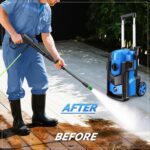Limpiador a Presión Toyqqeow JX13 5000 PSI 4.0 GPM Azul con Manguera de 33 Pies y 4 Boquillas