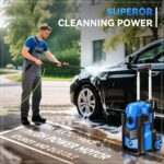 Limpiador a Presión Toyqqeow JX13 5000 PSI 4.0 GPM Azul con Manguera de 33 Pies y 4 Boquillas