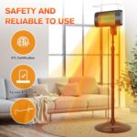 Calentador Eléctrico para Exteriores FLOWBREEZE 2000-01 1500W Infrarrojo Altura Ajustable IP54 78 Pulgadas Negro Mate