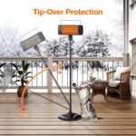 Calentador Eléctrico para Exteriores FLOWBREEZE 2000-01 1500W Infrarrojo Altura Ajustable IP54 78 Pulgadas Negro Mate