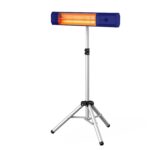 Calentador Eléctrico Infrarrojo FLOWBREEZE SH04 Rack con Soporte y Control Remoto Diseño Torre Negro
