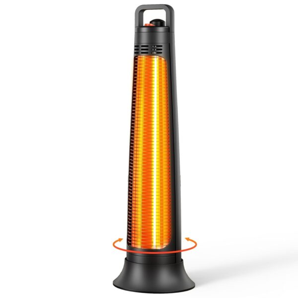 Calentador de Patio FLOWBREEZE 900H-01 Infrarrojo Portátil Oscilación 60° Negro 30.31 Pulgadas