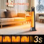 Calentador de Patio FLOWBREEZE 900H-01 Infrarrojo Portátil Oscilación 60° Negro 30.31 Pulgadas