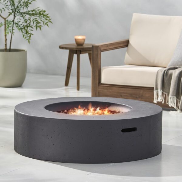 Fogata Merax ZS-HL0002 Circular de Hormigón 39.25 Pulgadas 50000 BTU Gris Oscuro