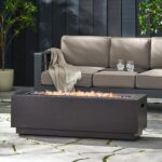 Fogata Merax ZS-HL0014 Rectangular de Hierro para Exteriores 50000 BTU 48 x 15 x 15 Pulgadas Marrón y Dorado