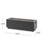 Fogata Merax ZS-HL0014 Rectangular de Hierro para Exteriores 50000 BTU 48 x 15 x 15 Pulgadas Marrón y Dorado