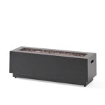 Fogata Merax ZS-HL0014 Rectangular de Hierro para Exteriores 50000 BTU 48 x 15 x 15 Pulgadas Marrón y Dorado