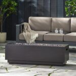 Fogata Merax ZS-HL0014 Rectangular de Hierro para Exteriores 50000 BTU 48 x 15 x 15 Pulgadas Marrón y Dorado