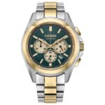 Reloj Citizen Eco-Drive Sport Luxury CA4684-54X Caja de Acero Inoxidable 40.5 mm Esfera Verde Rayos de Sol Cronógrafo