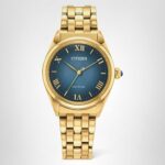 Reloj Citizen Mujer Eco-Drive EM1142-84L Acero Inoxidable Tono Dorado Esfera Azul 33mm