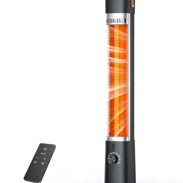 Calentador de Exterior Slkdrft SH03 Infrarrojo 1500 Watts 32 Pulgadas Control Remoto Oscilación 60 Grados 9 Niveles de C