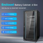 Armario Cerrado para Baterías SGPWOSAY Enclosed Battery Cabinet with Bus Bar 6 Compartimentos Barra Colectora Metal Negr
