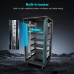 Armario Cerrado para Baterías SGPWOSAY Enclosed Battery Cabinet with Bus Bar 6 Compartimentos Barra Colectora Metal Negr
