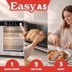 Gourmia Freidora de aire para puerta francesa, horno tostador de convección de gran capacidad de 37 cuartos de galón, Fr