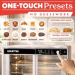 Gourmia Freidora de aire para puerta francesa, horno tostador de convección de gran capacidad de 37 cuartos de galón, Fr