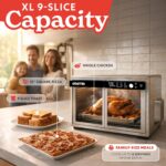 Gourmia Freidora de aire para puerta francesa, horno tostador de convección de gran capacidad de 37 cuartos de galón, Fr