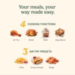 Cuisinart Freidora de aire de doble cesta, dos cestas en total de 11 QT, freidora de aire de 4 funciones para freír al a