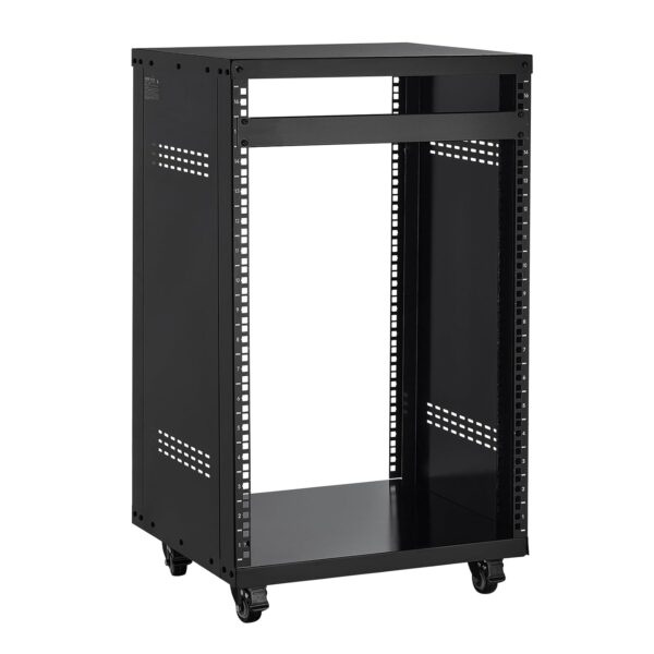 VEVOR Rack AV de 16U, gabinete de estudio de grabación, rack de servidor de marco abierto con ruedas giratorias de bloqu