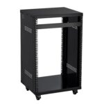 VEVOR Rack AV de 16U, gabinete de estudio de grabación, rack de servidor de marco abierto con ruedas giratorias de bloqu