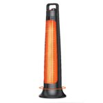 Calentador de Patio Torre BIESQYA 900H Infrarrojo Eléctrico 1200W Oscilación 60 Grados Negro