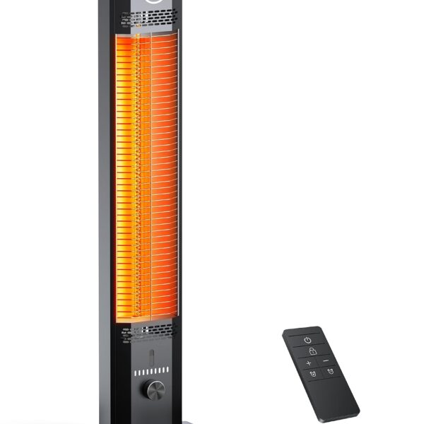 Calentador de Patio AIRTHRYL SH04 42 Pulgadas Infrarrojo 1500W 9 Niveles de Calor Resistente al Agua IP65 Negro