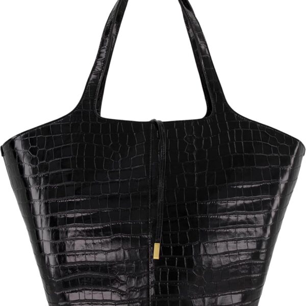 Bolsa Vince Croco Mia Carry All Cuero Negro Mediana Modelo 29VI002B