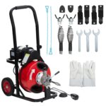 EliteEdge Máquina limpiadora de drenaje de alimentación automática de 100 pies x 3/8 pulgadas con motor de 250 W, barren