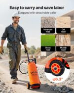 Pulverizador Industrial de Concreto VEVOR 21014ST Acero Inoxidable 3.5 Galones con Carrito con Ruedas y Manguera de 120