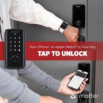 Kwikset Halo Select Plus Cerrojo Inteligente de Pantalla Táctil Negro Mate Apple Home Keys Tap-to-Unlock, Wi-Fi y Matter