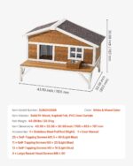 Casa Aislada para Gatos VEVOR DUSCH2509 Refugio de Madera con Aislamiento de Espuma Plataforma Grande 43.5 x 33.58 x 30.