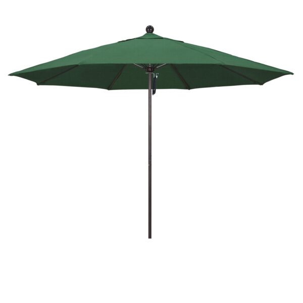 Paraguas de Mercado California Umbrella 11 pies Elevación con Polea Aluminio Fibra de Vidrio Verde Cazador