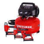 Craftsman Compresor de Aire Tipo Panqueque de 6 Galones Kit Combo de 4 Herramientas, 150 PSI, Libre de Aceite, Incluye C