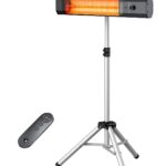 Calentador de Patio FLOWBREEZE SH04 Infrarrojo con Control Remoto Trípode Altura Ajustable 1500 Vatios IP65