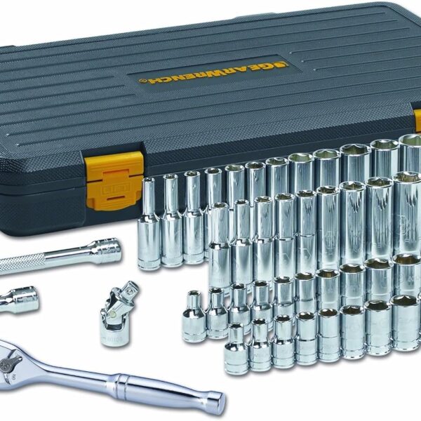 Juego de Herramientas Mecánicas GearWrench 80300P 51 Piezas Transmisión de 1/4 Pulgada 6 Puntos 120XP SAE Métrico Paquet