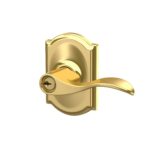 SCHLAGE Accent Lever with Camelot Trim Keyed Entry Lock in Bright Brass - F51A Acc 605 CAM (Pack of 8)