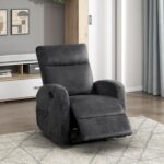 Silla Reclinable Manual Lexicon 194840340270 Microfibra Texturizada Gris Oscuro Soporte de Pared Brazos Estilo Oruga