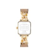 Reloj Coach Cass Mujer Cuarzo Caja Cuadrada Acero Inoxidable Correa de Piel de Becerro Dorado 22mm