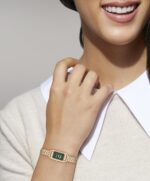 Reloj COACH Cadie 14504551 para Mujer Caja Rectangular Acero Inoxidable Rose Gold Dial Verde